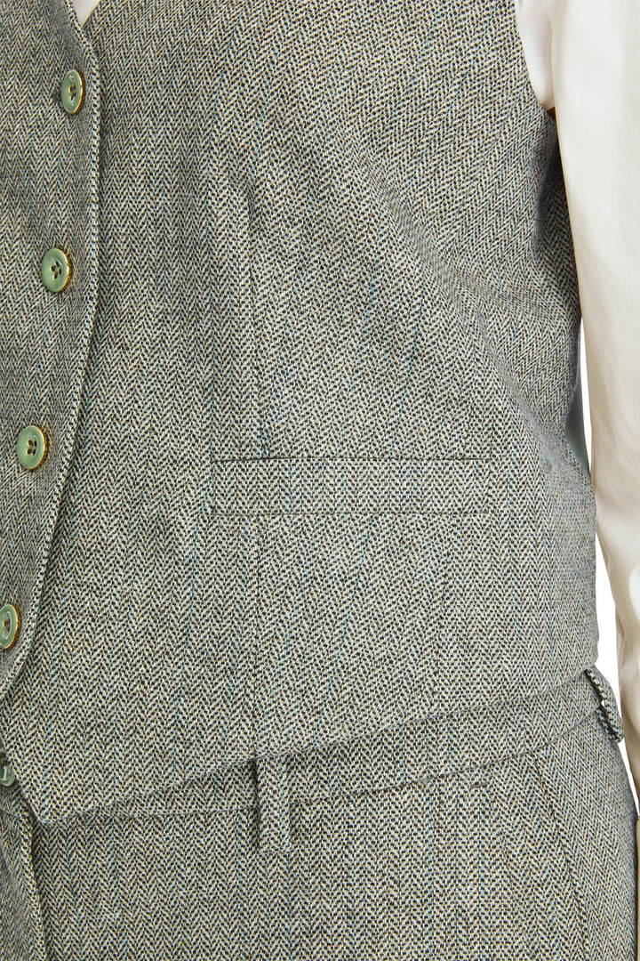 Marc Cain Collection XC 37.02 W27 Frozen Sage Waistcoat - Olivia Grace Fashion