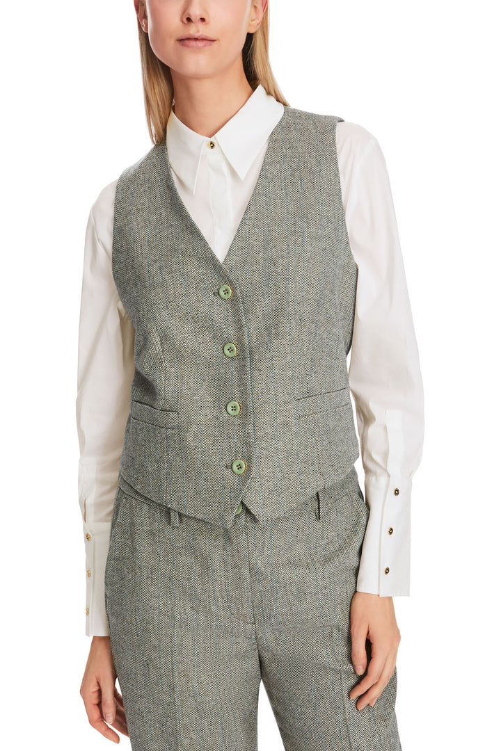 Marc Cain Collection XC 37.02 W27 Frozen Sage Waistcoat - Olivia Grace Fashion