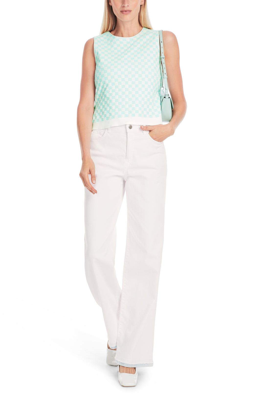 Marc Cain Collections Blue Andalusian Breeze Check Top YC 61.22 M34 - Olivia Grace Fashion