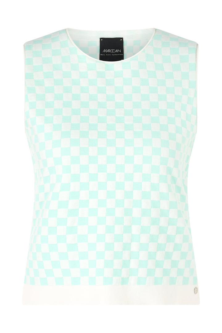 Marc Cain Collections Blue Andalusian Breeze Check Top YC 61.22 M34 - Olivia Grace Fashion