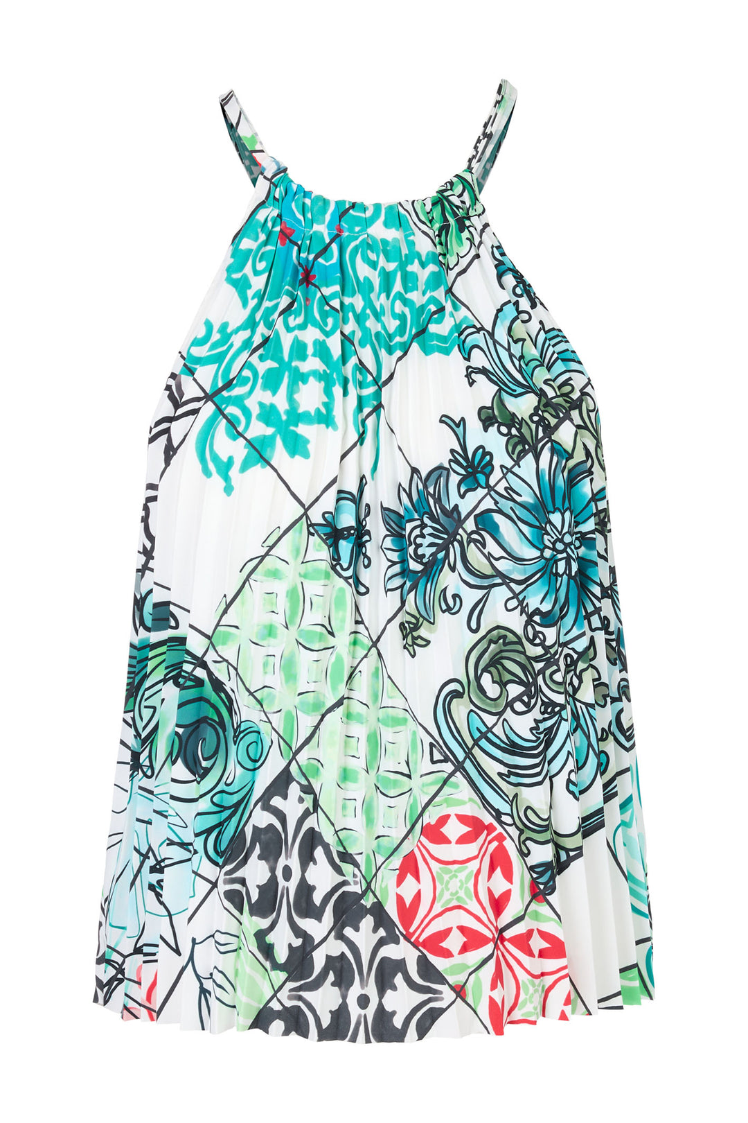 Marc Cain Collections Blue Andalusian Breeze Print Sleeveless Top YC 61.13 W76 - Olivia Grace Fashion