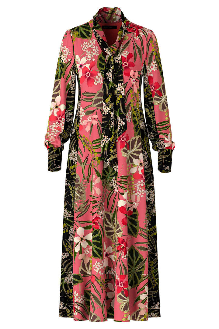 Marc Cain Collections VC 21.51 W61 222 Deep Coral Neck Tie Midaxi Dress - Olivia Grace Fashion