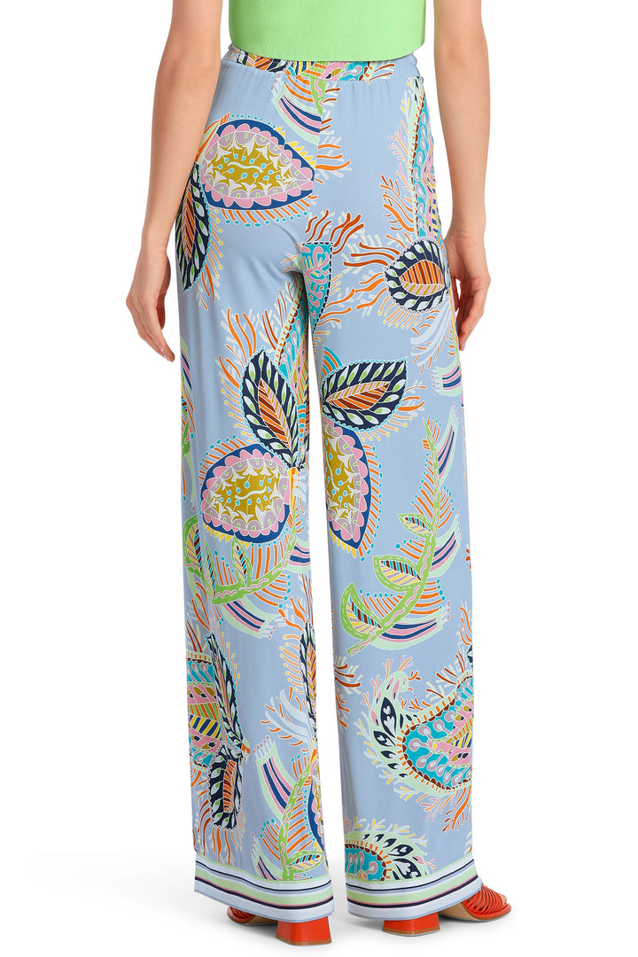 Marc Cain Collections WC 81.39 J46 321 Deep Summer Sky Print Trousers - Olivia Grace Fashion