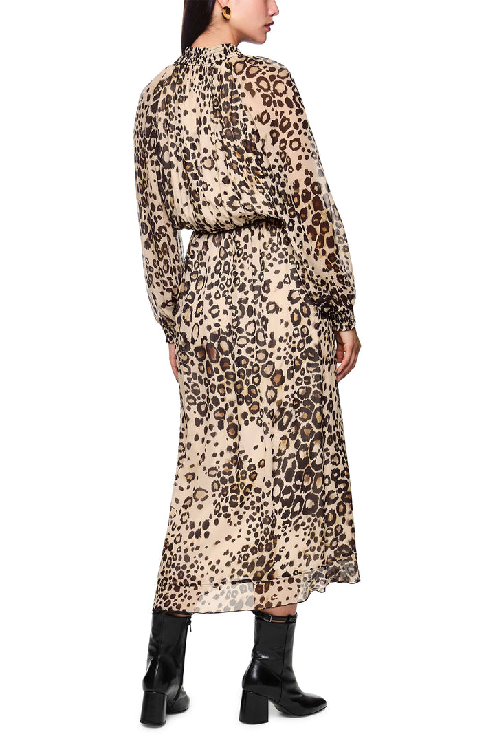 Marc Cain Collections ZC 21.08 W27 Soft Cappuccino Leopard Print Dress - Olivia Grace Fashion