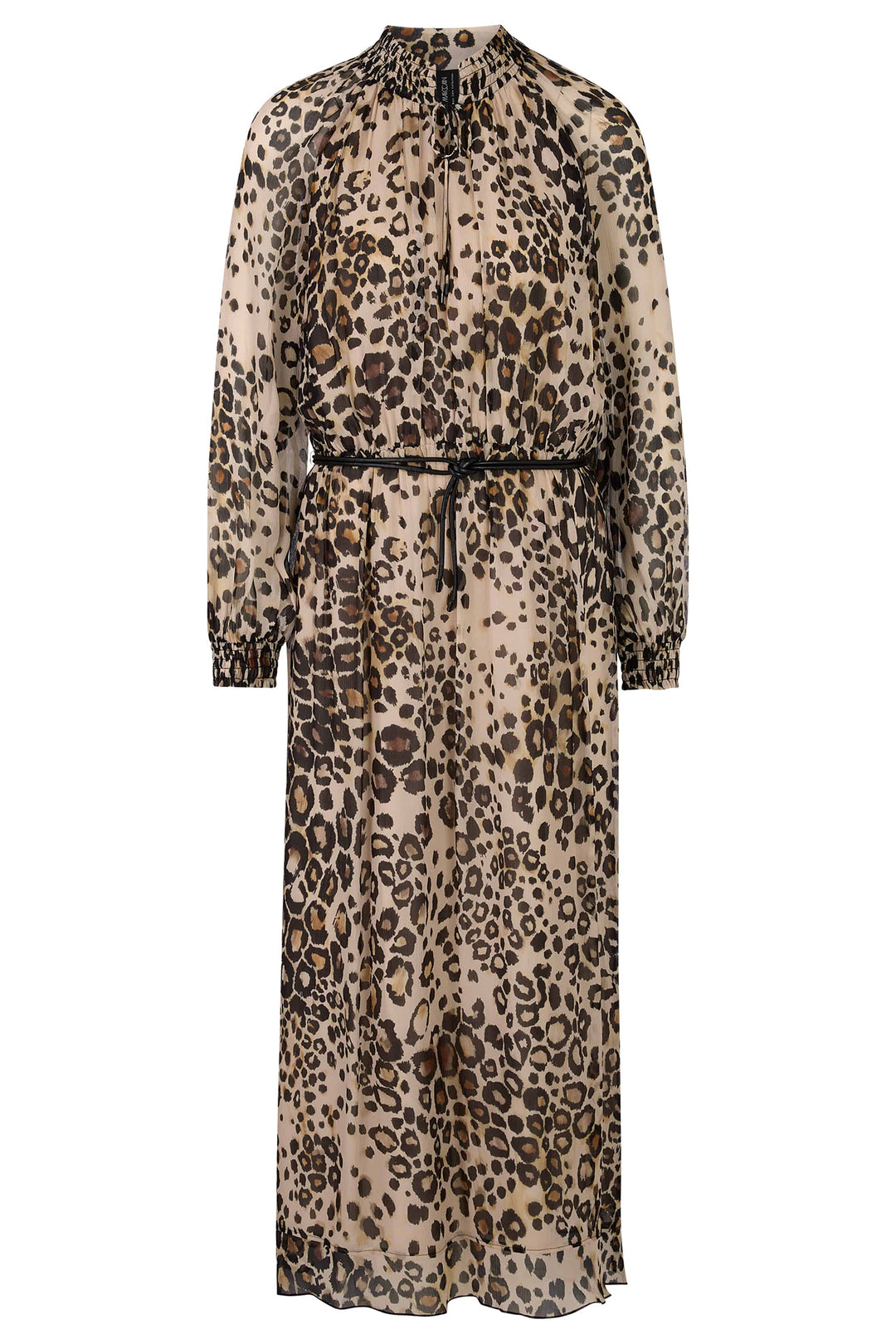 Marc Cain Collections ZC 21.08 W27 Soft Cappuccino Leopard Print Dress - Olivia Grace Fashion