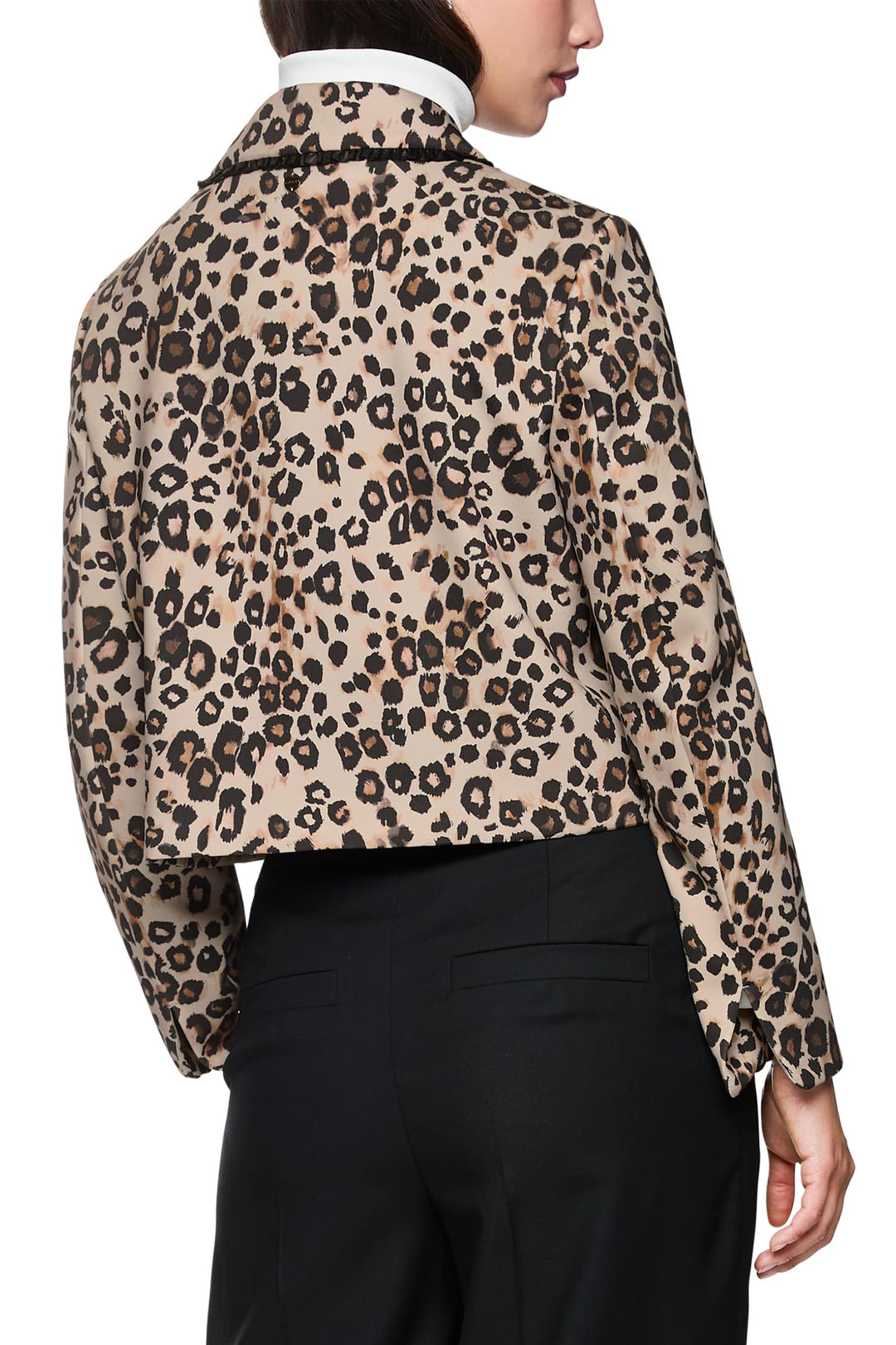 Marc Cain Collections ZC 31.07 J12 Soft Cappuccino Leopard Print Jacket - Olivia Grace Fashion