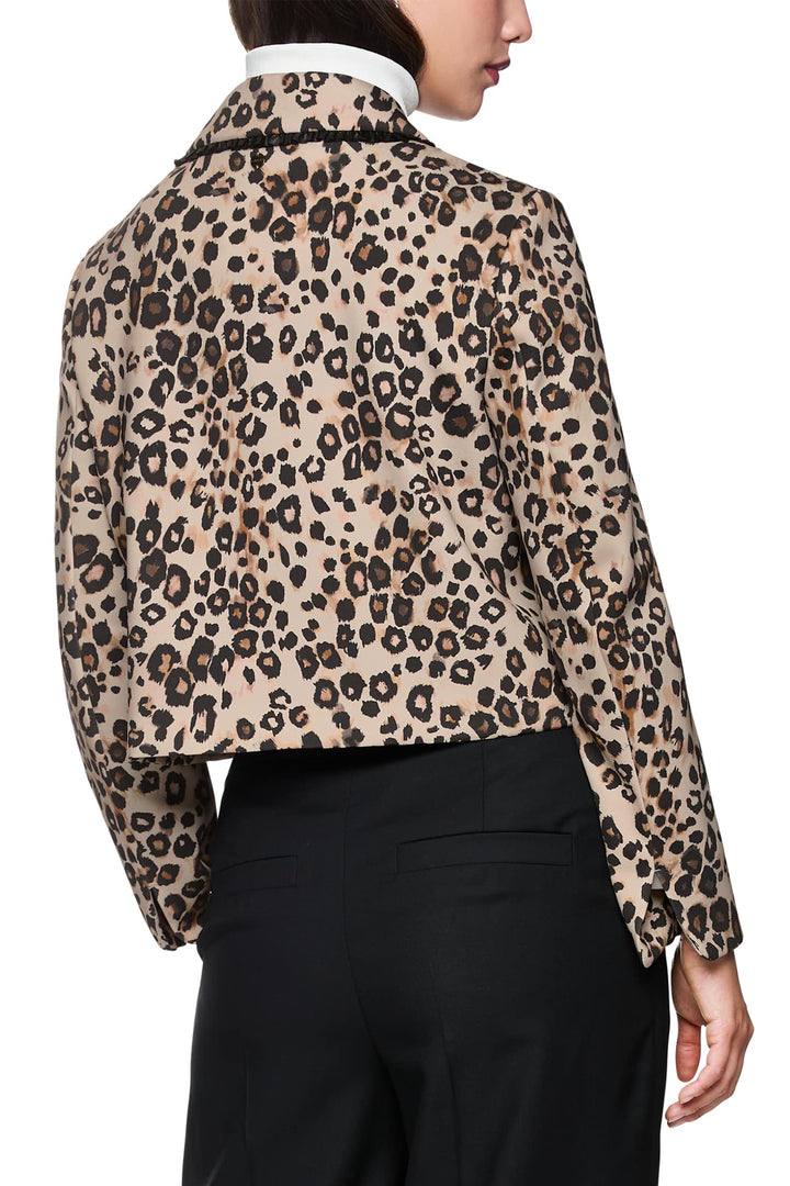Marc Cain Collections ZC 31.07 J12 Soft Cappuccino Leopard Print Jacket - Olivia Grace Fashion