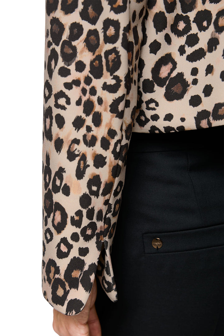 Marc Cain Collections ZC 31.07 J12 Soft Cappuccino Leopard Print Jacket - Olivia Grace Fashion