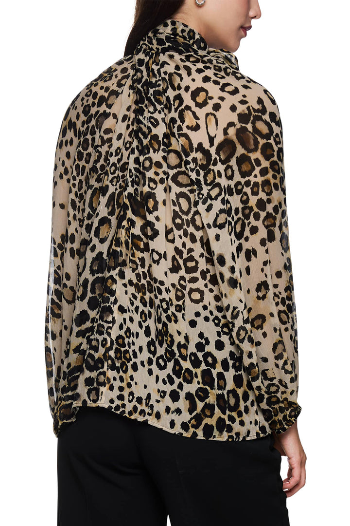 Marc Cain Collections ZC 51.13 W27 Soft Cappuccino Leopard Print Blouse 606 - Olivia Grace Fashion