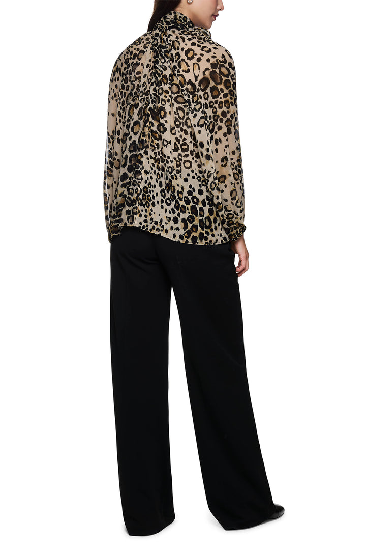 Marc Cain Collections ZC 51.13 W27 Soft Cappuccino Leopard Print Blouse 606 - Olivia Grace Fashion