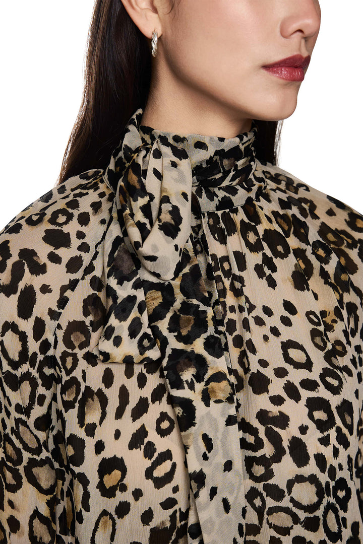 Marc Cain Collections ZC 51.13 W27 Soft Cappuccino Leopard Print Blouse 606 - Olivia Grace Fashion