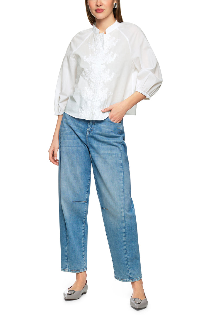 Marc Cain Collections ZC 51.19 W53 White Embroidered Blouse - Olivia Grace Fashion