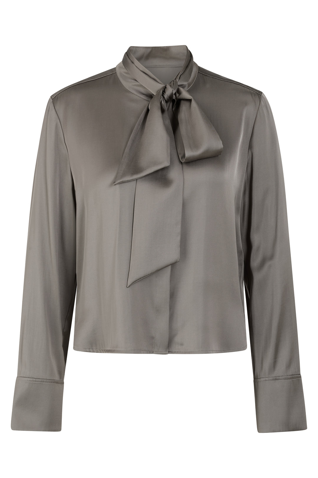 Gray blouse with a bow tie on a white background