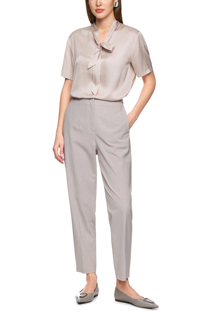 Marc Cain Collections ZC 55.01 J15 Light Desert Taupe Silk Short Sleeve Blouse 702 - Olivia Grace Fashion