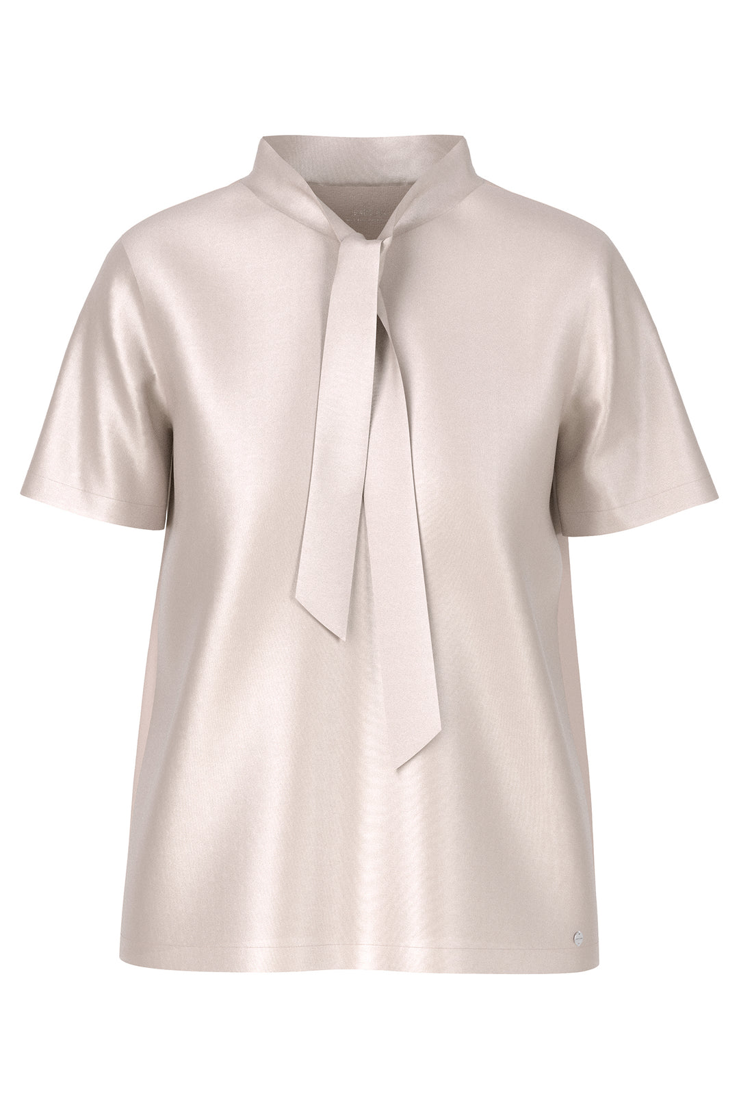 Marc Cain Collections ZC 55.01 J15 Light Desert Taupe Silk Short Sleeve Blouse 702 - Olivia Grace Fashion