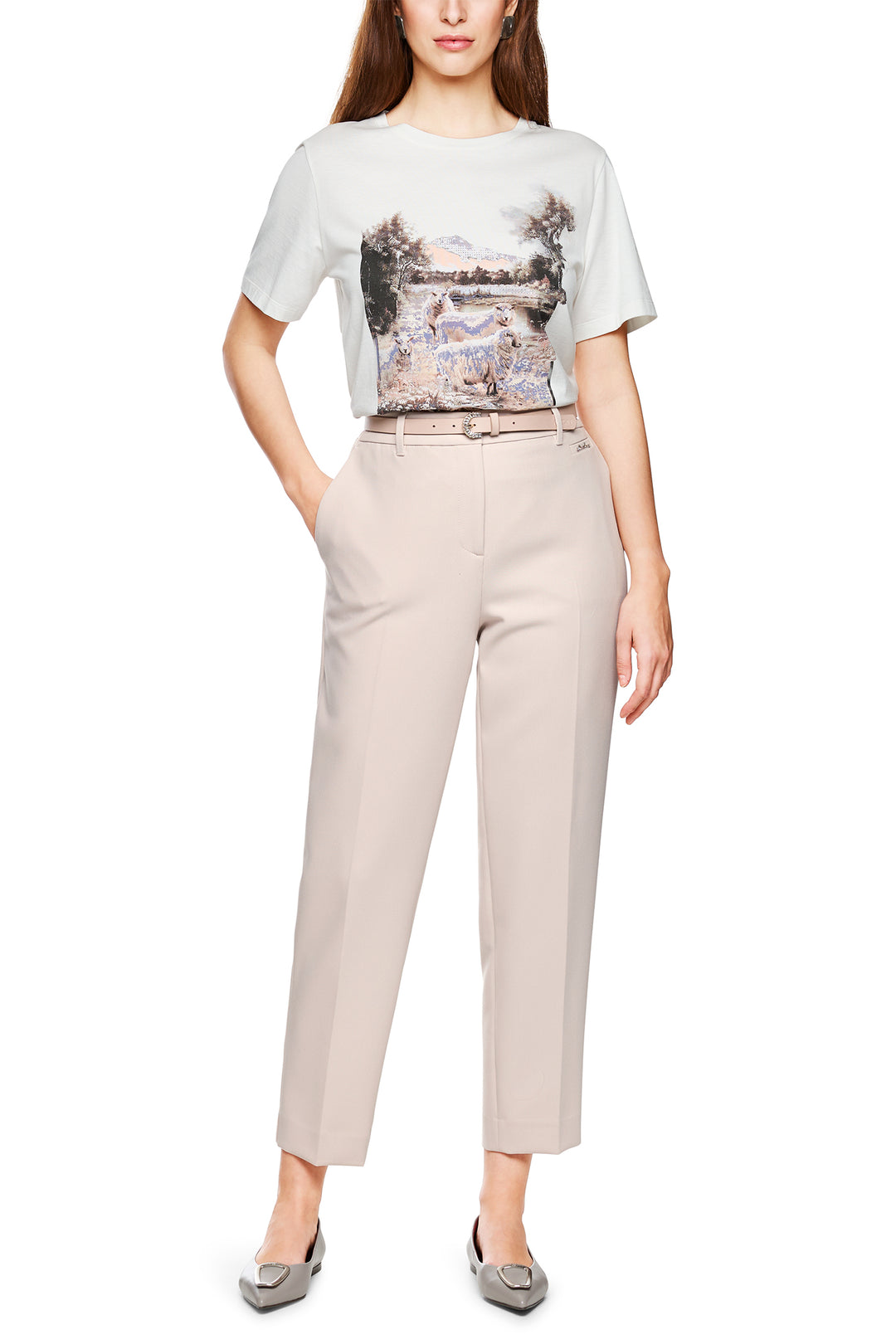 Marc Cain Collections ZC 81.14 W44 Light Desert Taupe Trousers 702 - Olivia Grace Fashion