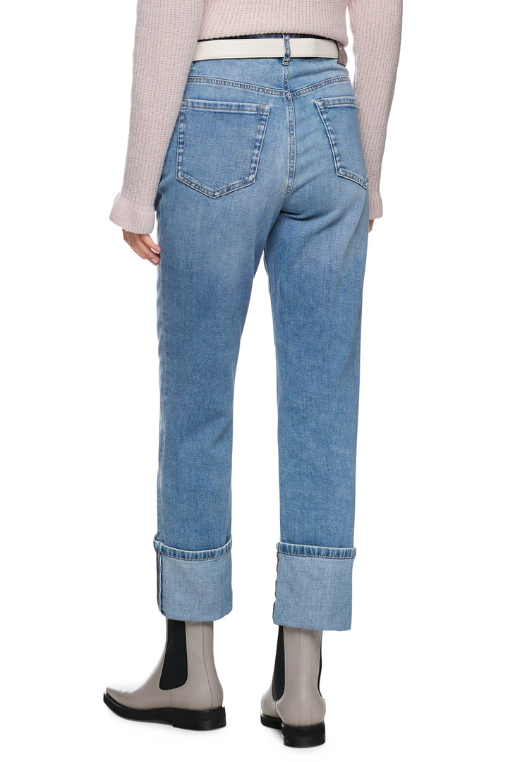 Marc Cain Collections ZC 82.02 D03 Blue Denim Turn Up Jeans 353 - Olivia Grace Fashion