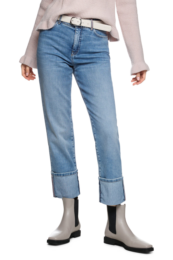 Marc Cain Collections ZC 82.02 D03 Blue Denim Turn Up Jeans 353 - Olivia Grace Fashion