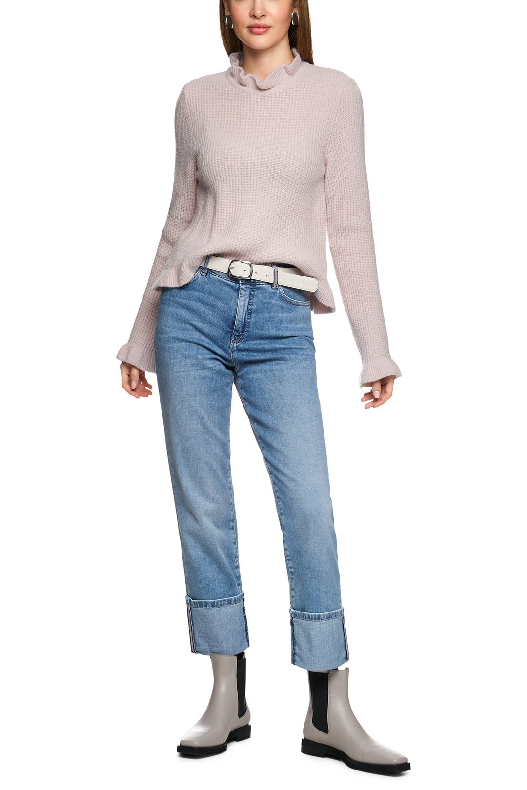 Marc Cain Collections ZC 82.02 D03 Blue Denim Turn Up Jeans 353 - Olivia Grace Fashion