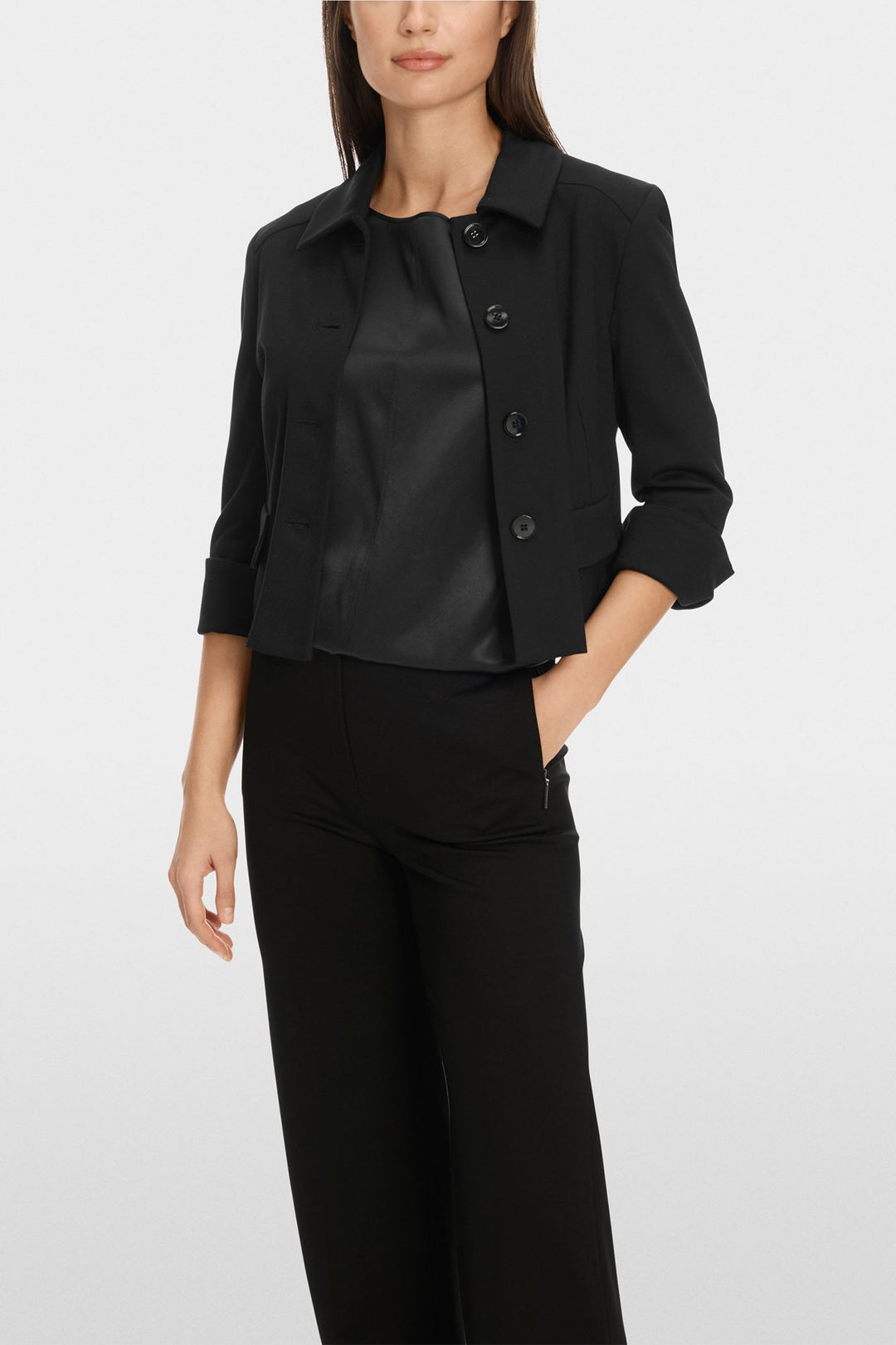 Marc Cain Essentials Jacket Black Jersey +E 31.01 J24 900 - Olivia Grace Fashion