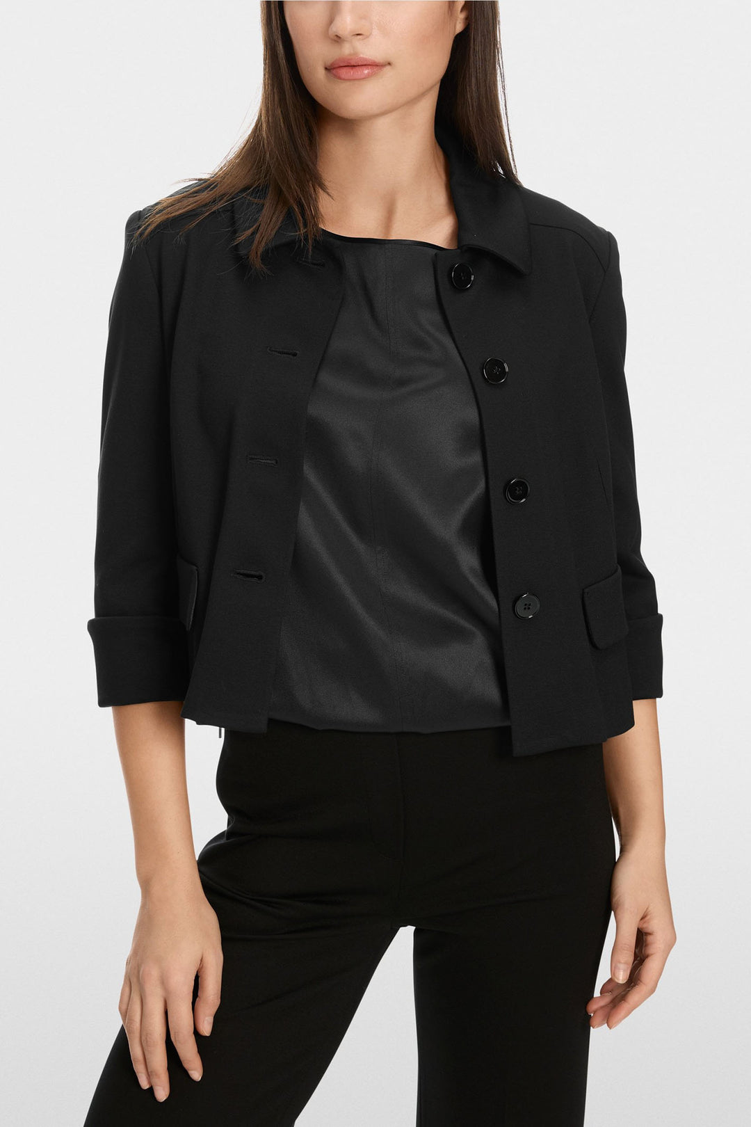 Marc Cain Essentials Jacket Black Jersey +E 31.01 J24 900 - Olivia Grace Fashion