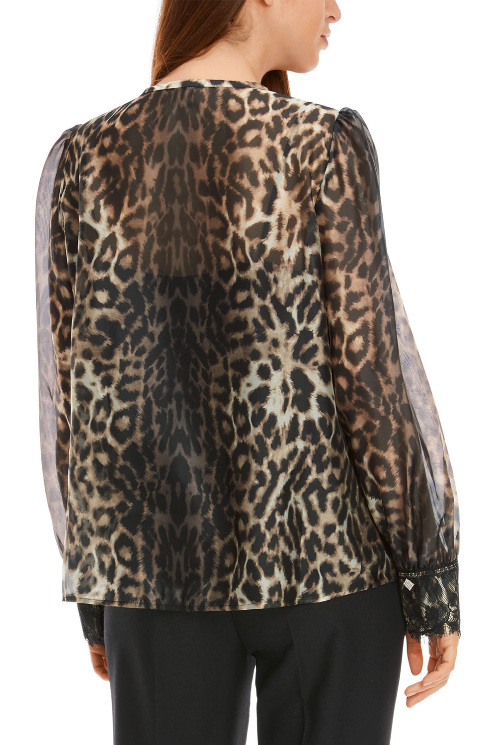 Marc Cain Glam Blouse Shiny Sand Brown Leopard Print XG 51.10 W17 625 - Olivia Grace Fashion