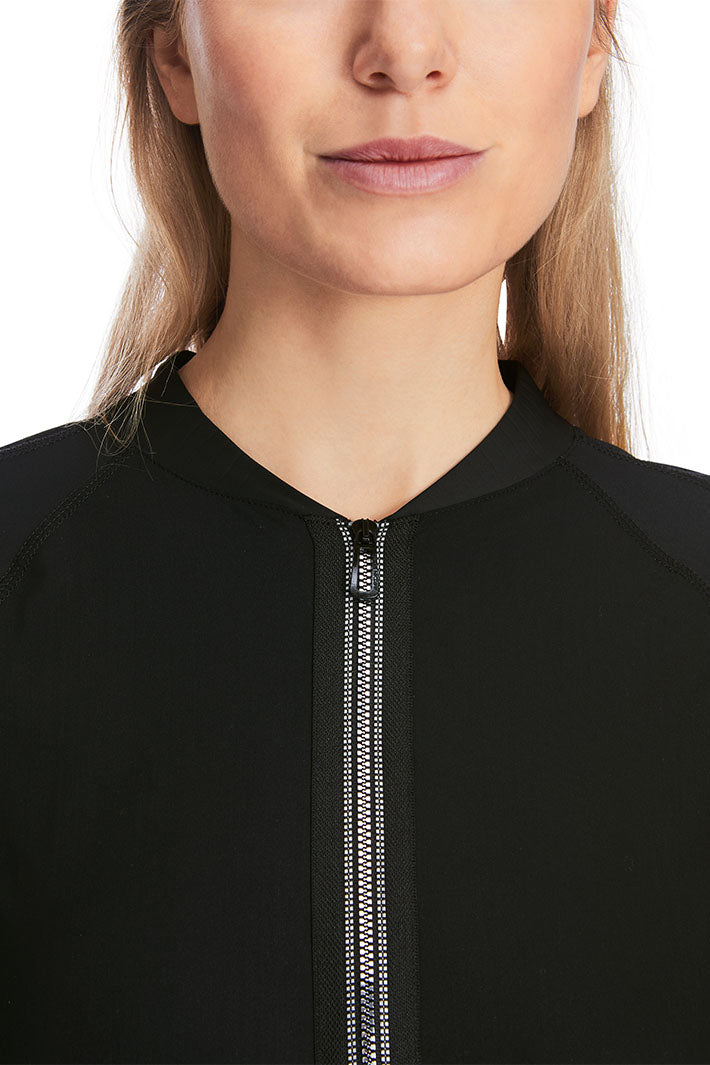 Marc Cain Sports Dress Black Zip Front Long Sleeves XS 21.19 J48 900 - Olivia Grace Fashion