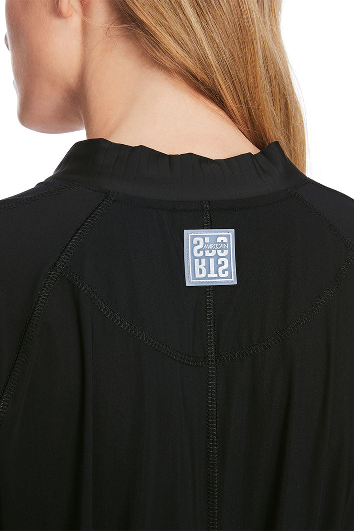 Marc Cain Sports Dress Black Zip Front Long Sleeves XS 21.19 J48 900 - Olivia Grace Fashion