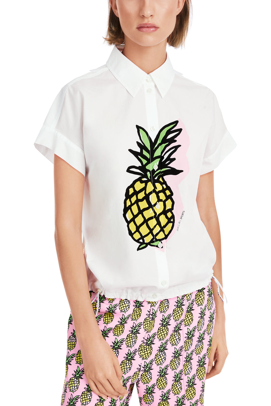 Marc Cain Sports Short Sleeve Shirt White YS 51.32 W60 100 - Olivia Grace Fashion