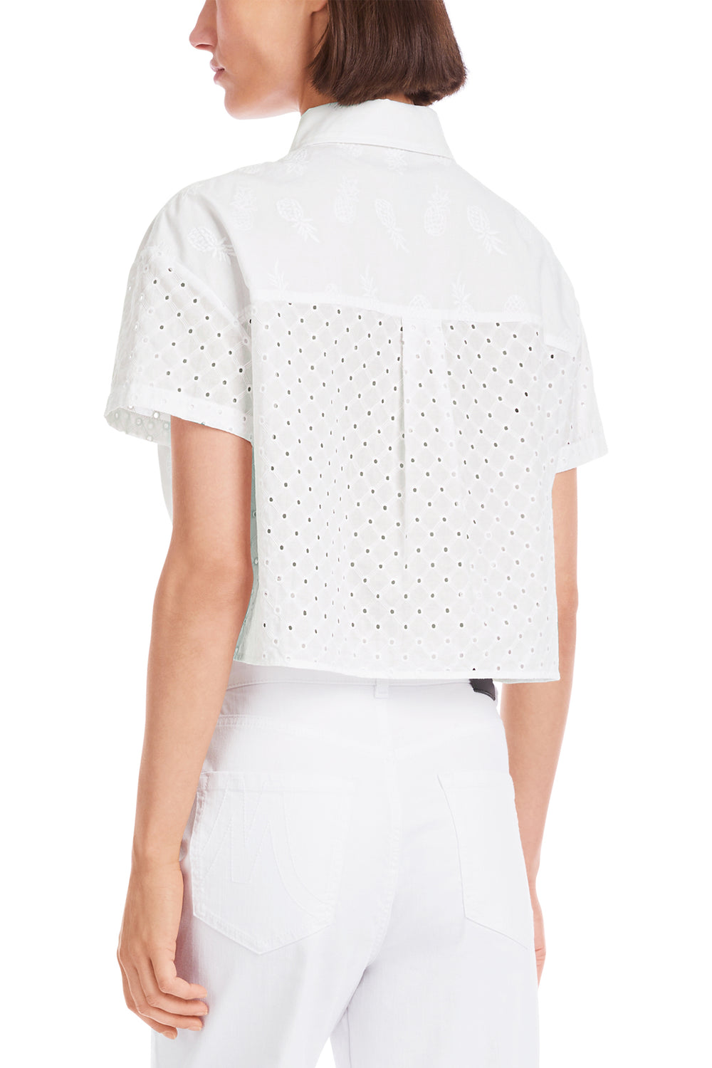 Marc Cain Sports Tie Waist Shirt White YS 51.33 W38 100 - Olivia Grace Fashion