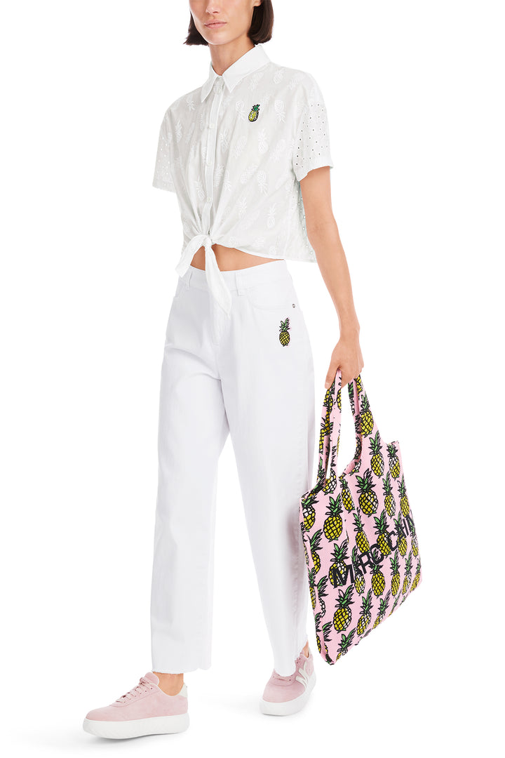 Marc Cain Sports Tie Waist Shirt White YS 51.33 W38 100 - Olivia Grace Fashion