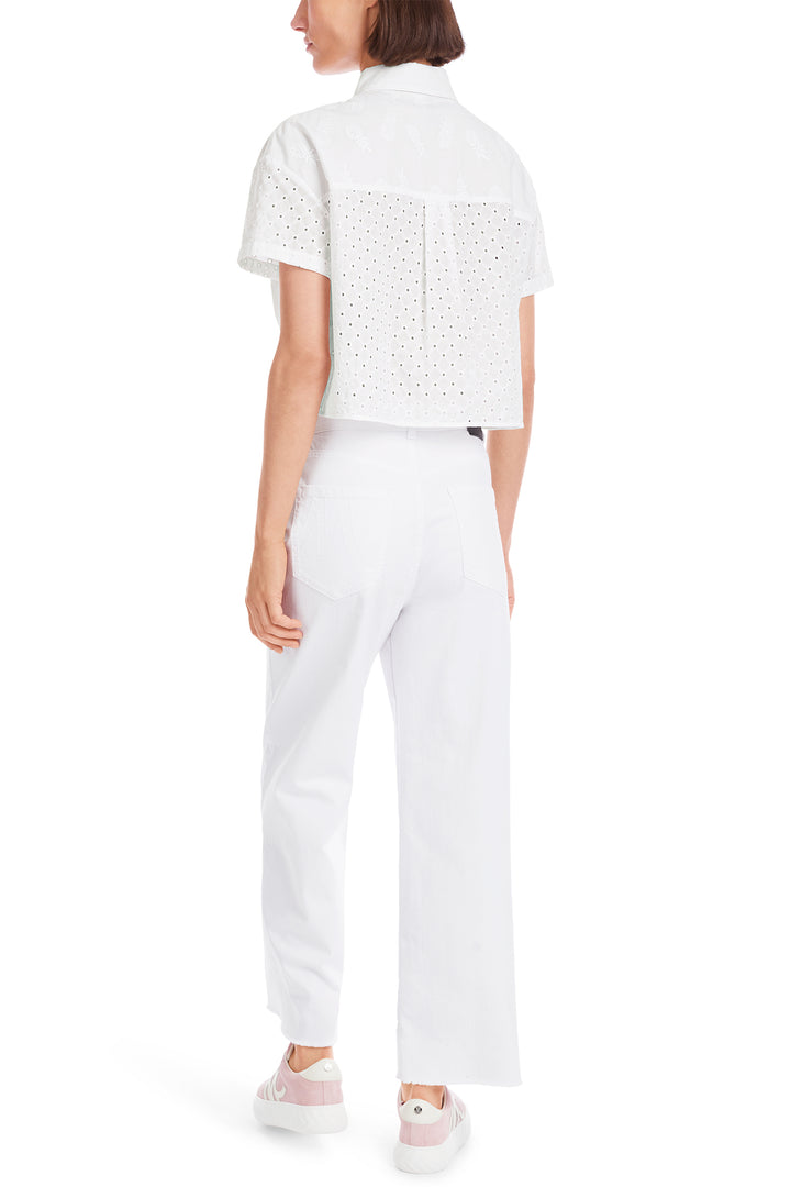 Marc Cain Sports Tie Waist Shirt White YS 51.33 W38 100 - Olivia Grace Fashion
