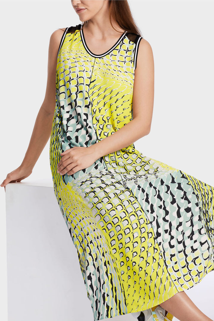 Marc Cain Sports WS 21.16 W30 509 Soft Sage Print Sleeveless Dress - Olivia Grace Fashion