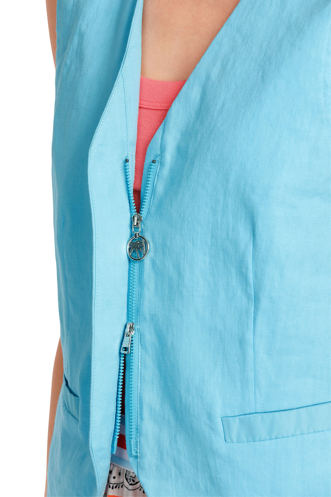 Marc Cain Sports WS 37.04 W03 339 Turquoise Blue Zip Waistcoat - Olivia Grace Fashion