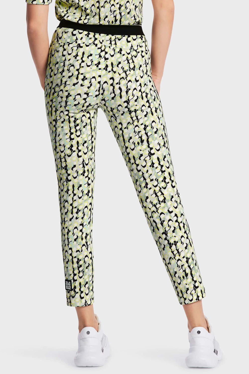 Marc Cain Sports WS 81.27 J19 509 Soft Sage Sofia Pull-On Print Trousers - Olivia Grace Fashion