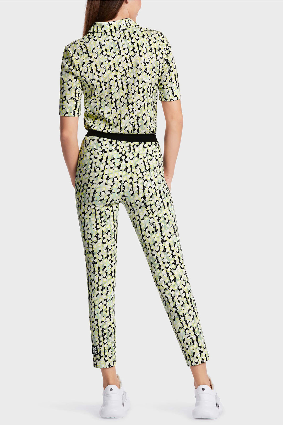 Marc Cain Sports WS 81.27 J19 509 Soft Sage Sofia Pull-On Print Trousers - Olivia Grace Fashion