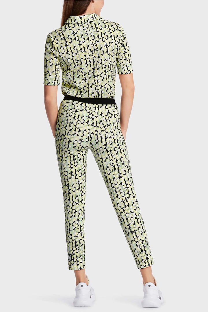 Marc Cain Sports WS 81.27 J19 509 Soft Sage Sofia Pull-On Print Trousers - Olivia Grace Fashion