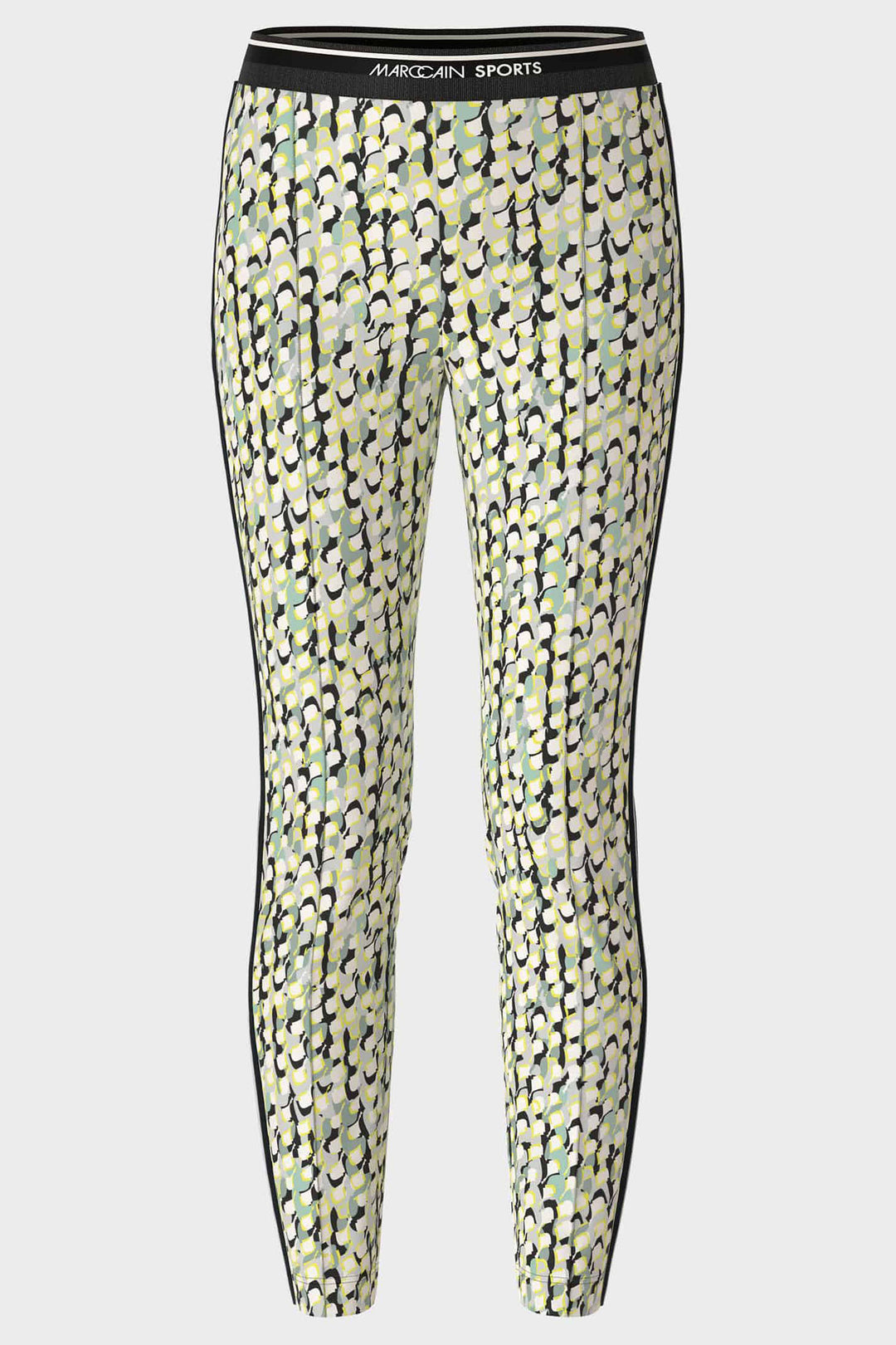 Marc Cain Sports WS 81.27 J19 509 Soft Sage Sofia Pull-On Print Trousers - Olivia Grace Fashion