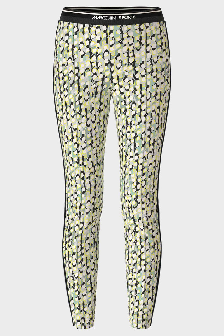 Marc Cain Sports WS 81.27 J19 509 Soft Sage Sofia Pull-On Print Trousers - Olivia Grace Fashion