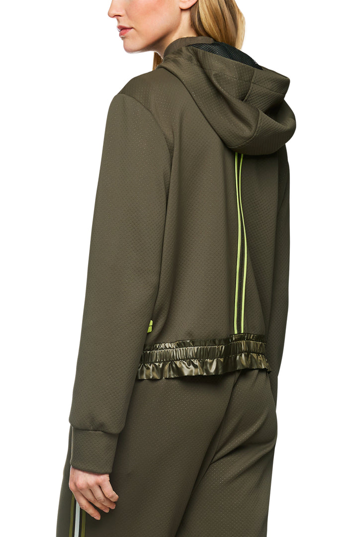 Marc Cain Sports ZS 31.08 J18 Olive Drab Hooded Jacket 595 - Olivia Grace Fashion