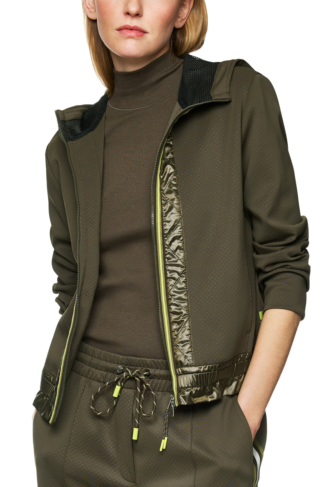 Marc Cain Sports ZS 31.08 J18 Olive Drab Hooded Jacket 595 - Olivia Grace Fashion