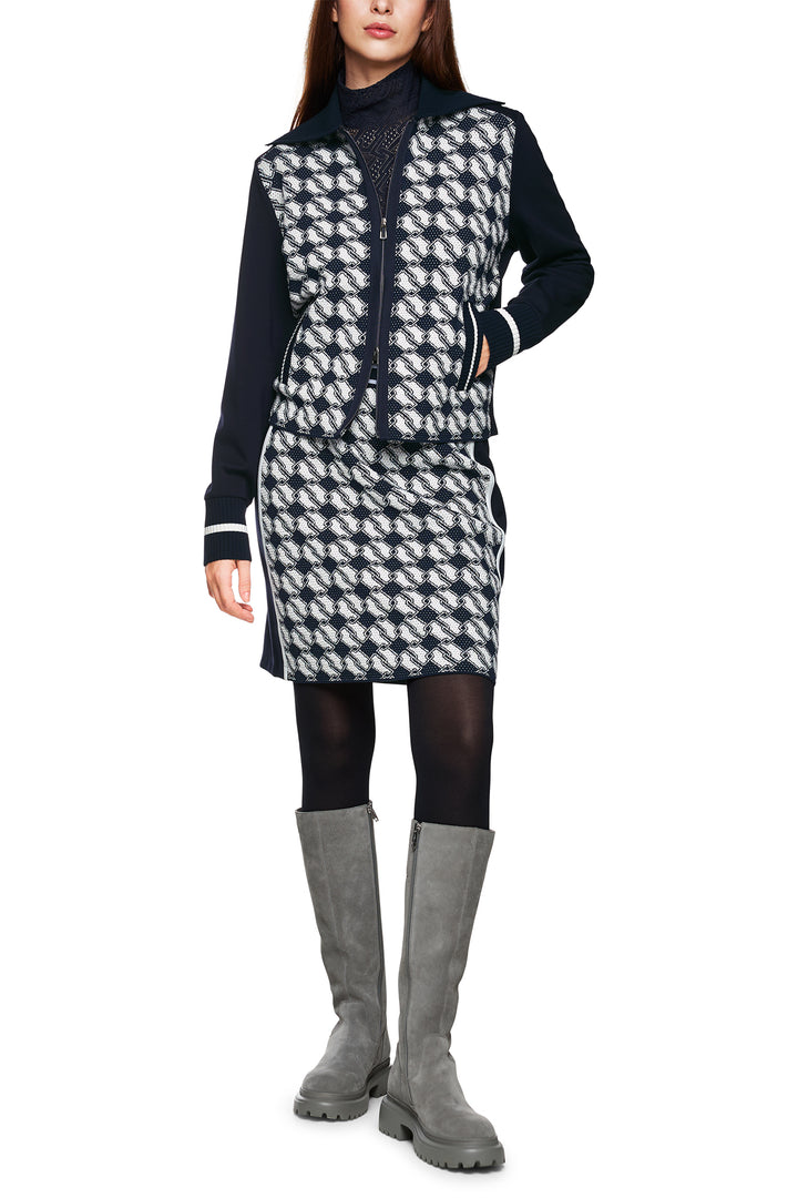 Marc Cain Sports ZS 39.08 M14 Navy Zip Front Cardigan Jacket 394 - Olivia Grace Fashion