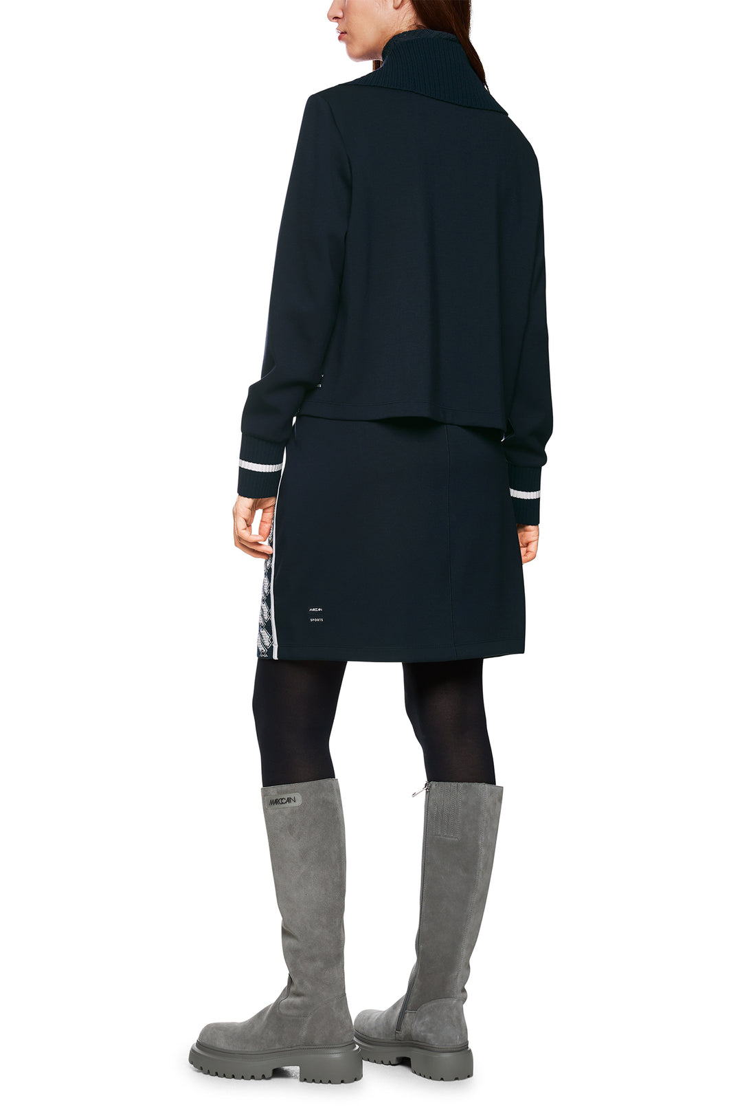 Marc Cain Sports ZS 39.08 M14 Navy Zip Front Cardigan Jacket 394 - Olivia Grace Fashion