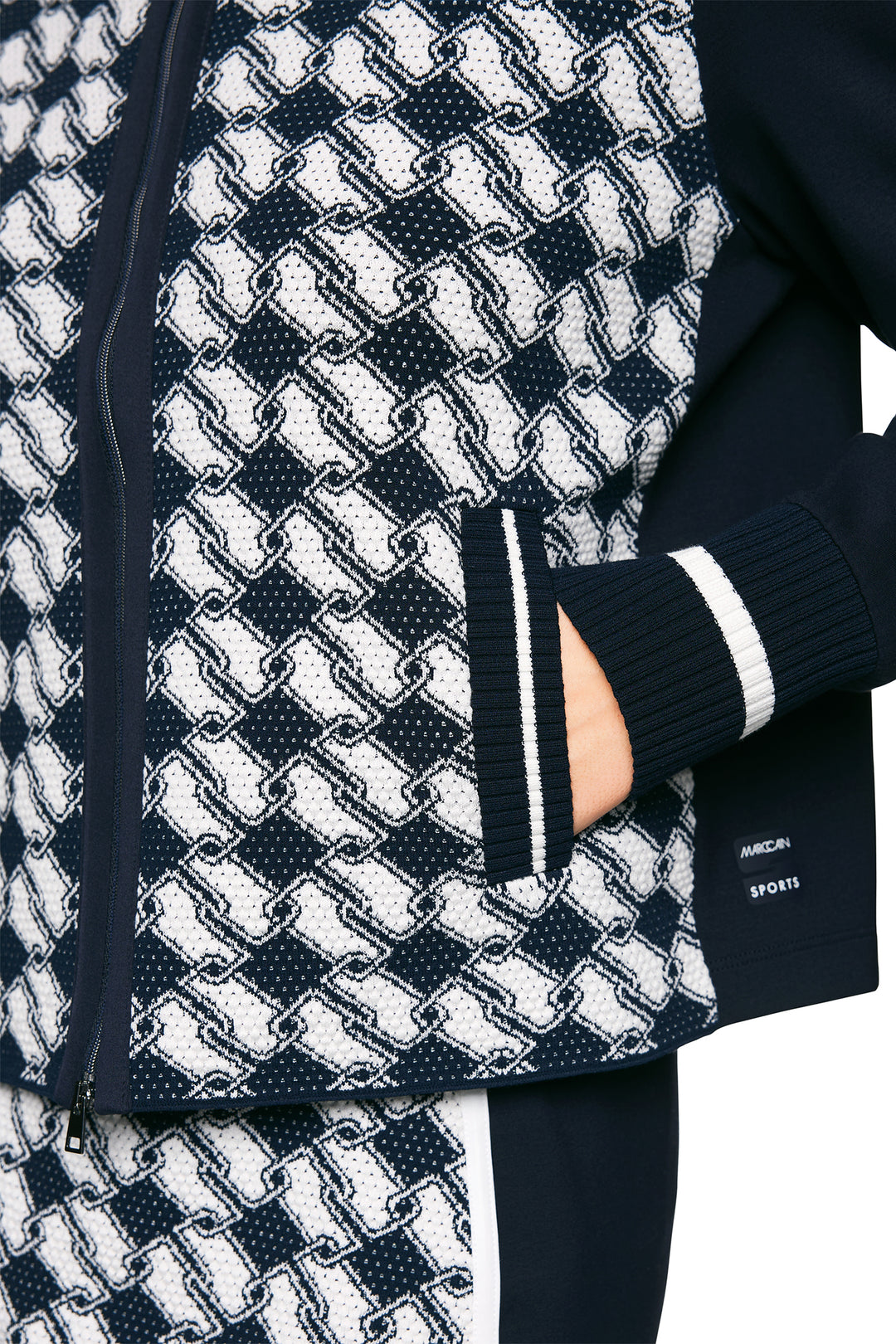 Marc Cain Sports ZS 39.08 M14 Navy Zip Front Cardigan Jacket 394 - Olivia Grace Fashion