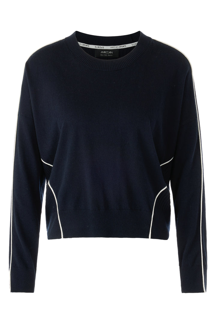 Marc Cain Sports ZS 39.08 M14 Navy Zip Front Cardigan Jacket 394 - Olivia Grace Fashion