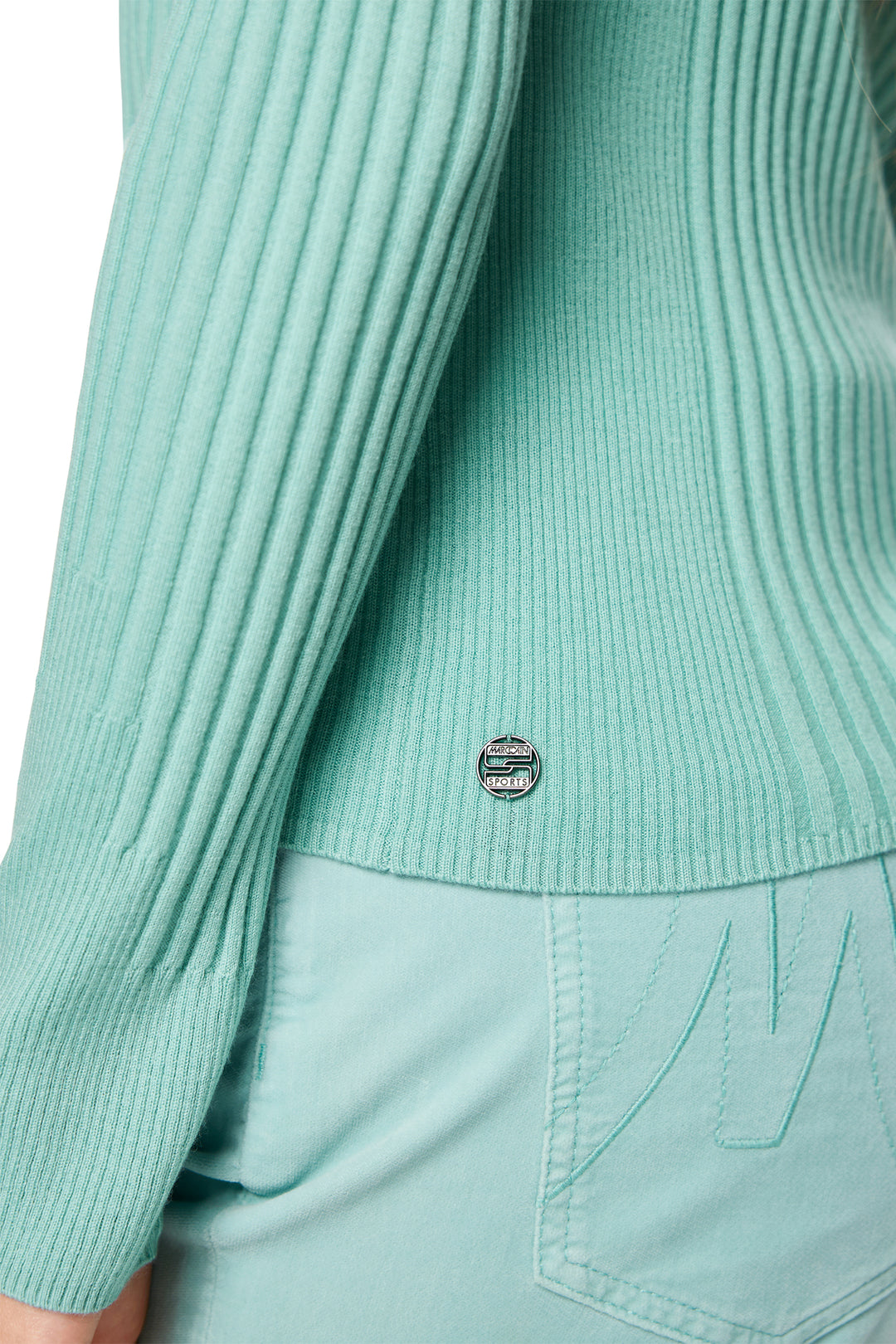 Marc Cain Sports ZS 41.35 M80 Soft Teal Ribbed Jumper 507