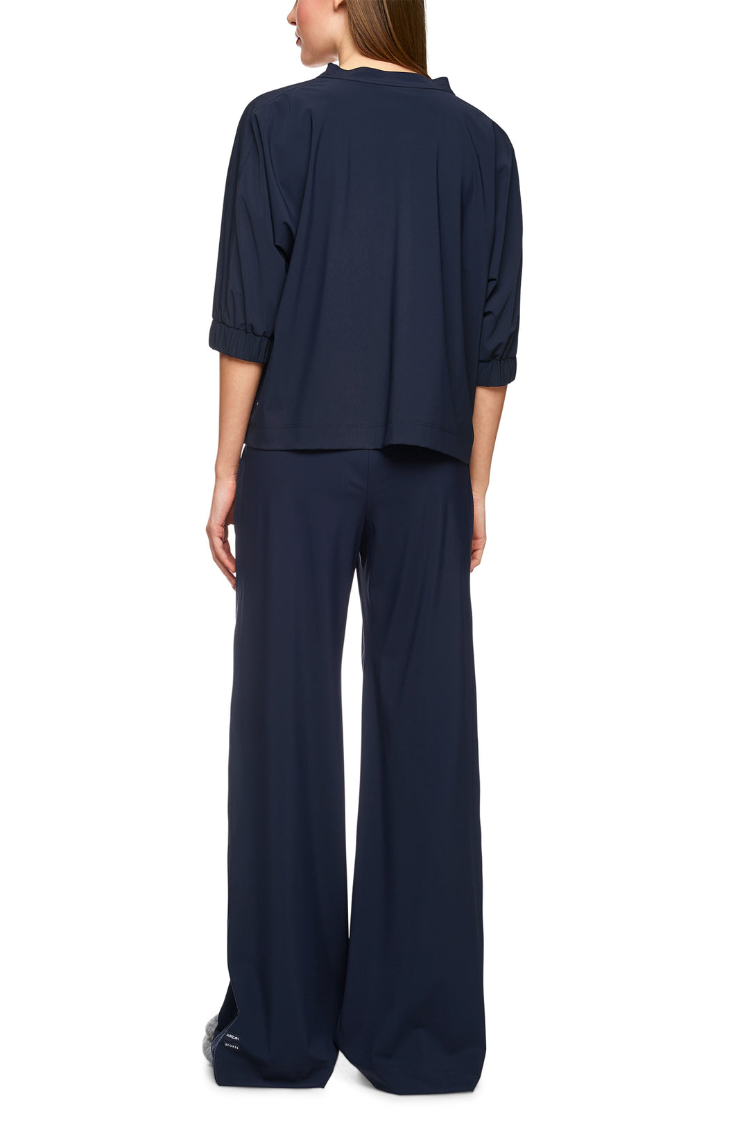 Marc Cain Sports ZS 48.06 J40 Navy Short Sleeve Bow Blouse 394 - Olivia Grace Fashion