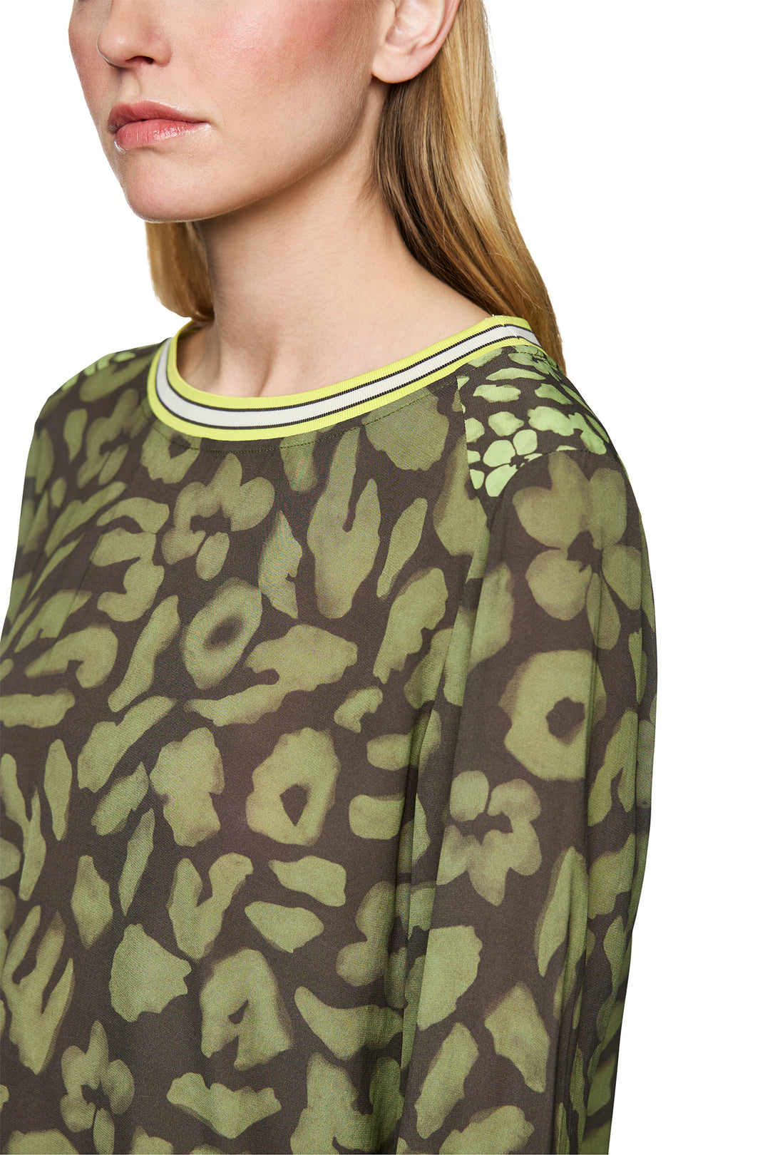 Marc Cain Sports ZS 51.03 W09 Olive Drab Relaxed Fit Top 595 - Olivia Grace Fashion