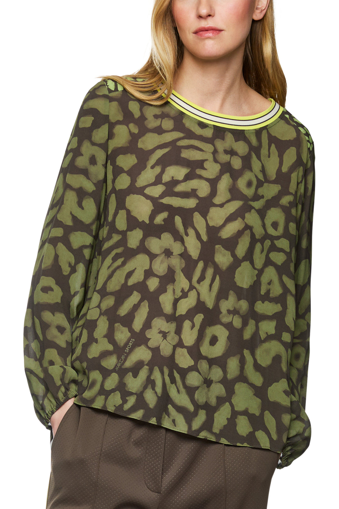 Marc Cain Sports ZS 51.03 W09 Olive Drab Relaxed Fit Top 595 - Olivia Grace Fashion