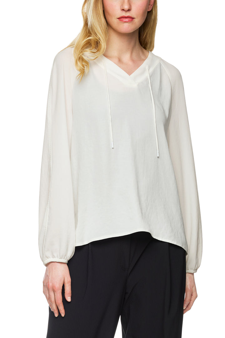Marc Cain Sports ZS 51.10 W41 Off White V-Neck Top 110 - Olivia Grace Fashion
